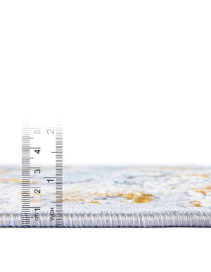 Gray 3' 7 x 3' 7 Budapest Round Area Rug 70% Polypropylene & 30% Polyester With Cotton Backing Traditional Classical Room Carpet for Sale at Rug Engine