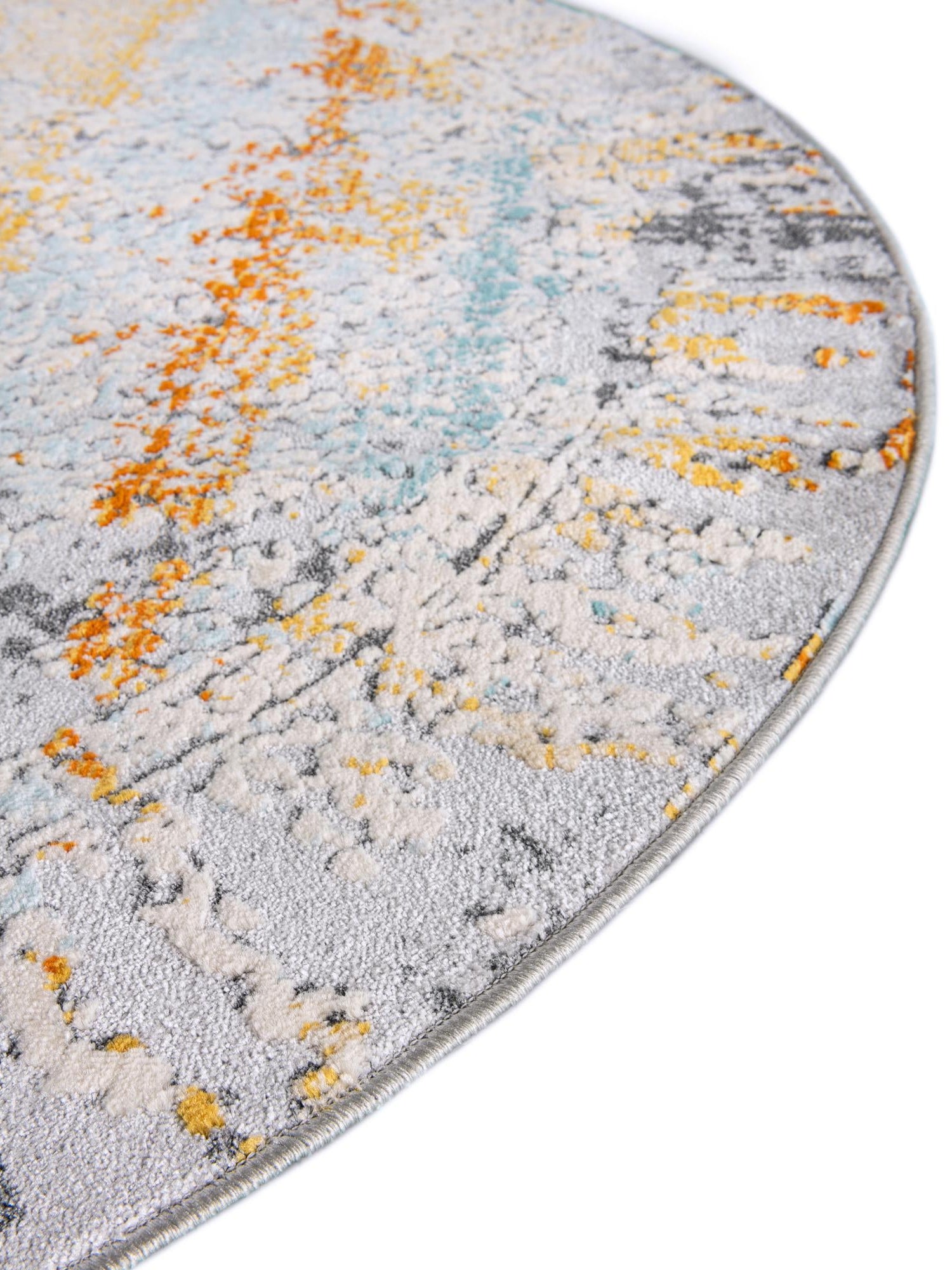 Gray 5' 1 x 5' 1 Budapest Round Area Rug 70% Polypropylene & 30% Polyester With Cotton Backing Traditional Classical Room Carpet for Sale at Rug Engine