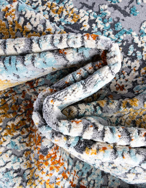 Gray 3' 7 x 3' 7 Budapest Round Area Rug 70% Polypropylene & 30% Polyester With Cotton Backing Traditional Classical Room Carpet for Sale at Rug Engine