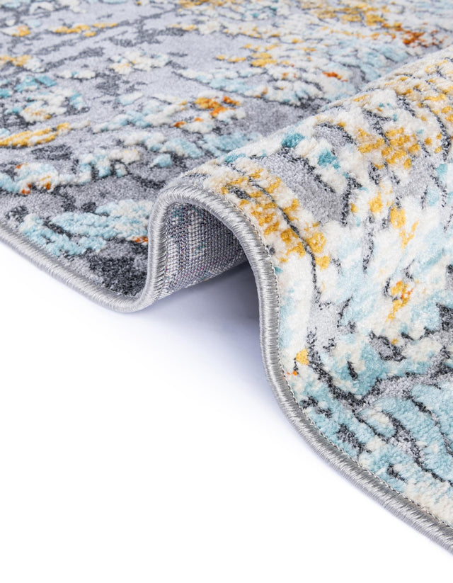 Gray 3' 7 x 3' 7 Budapest Round Area Rug 70% Polypropylene & 30% Polyester With Cotton Backing Traditional Classical Room Carpet for Sale at Rug Engine