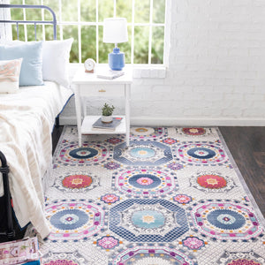 Multicolor 5' 1 x 7' 10 Budapest Rectangle Area Rug 70% Polypropylene & 30% Polyester With Cotton Backing Traditional Classical Room Carpet for Sale at Rug Engine