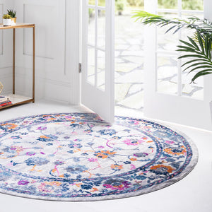 Ivory 3' 7 x 3' 7 Budapest Round Area Rug 70% Polypropylene & 30% Polyester With Cotton Backing Traditional Classical Room Carpet for Sale at Rug Engine