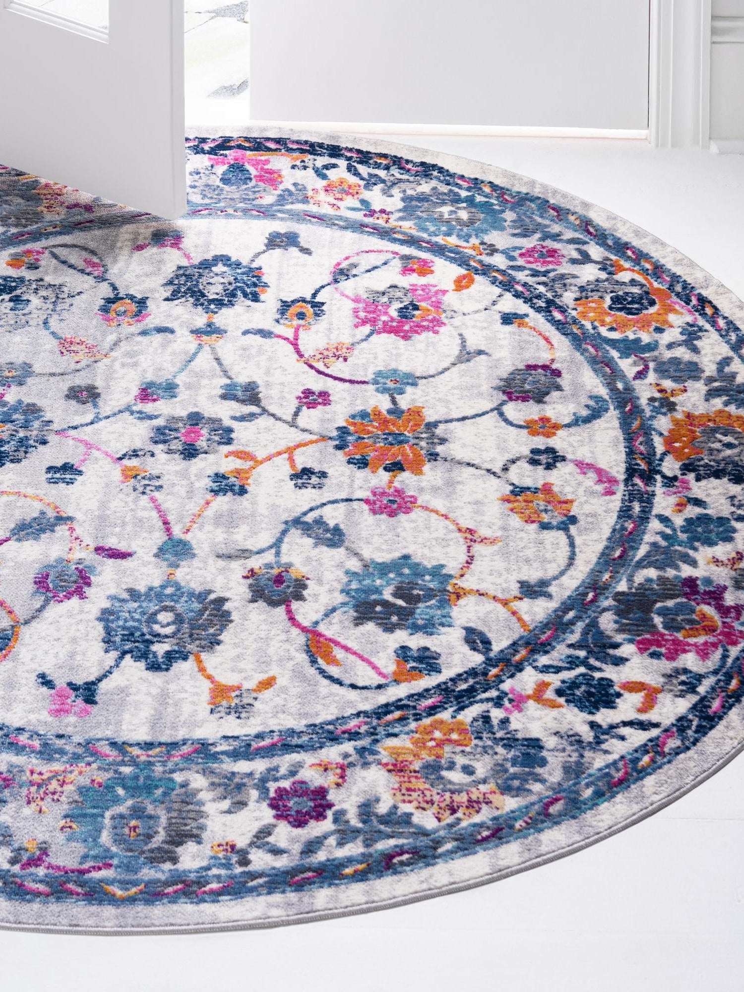 Ivory 3' 7 x 3' 7 Budapest Round Area Rug 70% Polypropylene & 30% Polyester With Cotton Backing Traditional Classical Room Carpet for Sale at Rug Engine