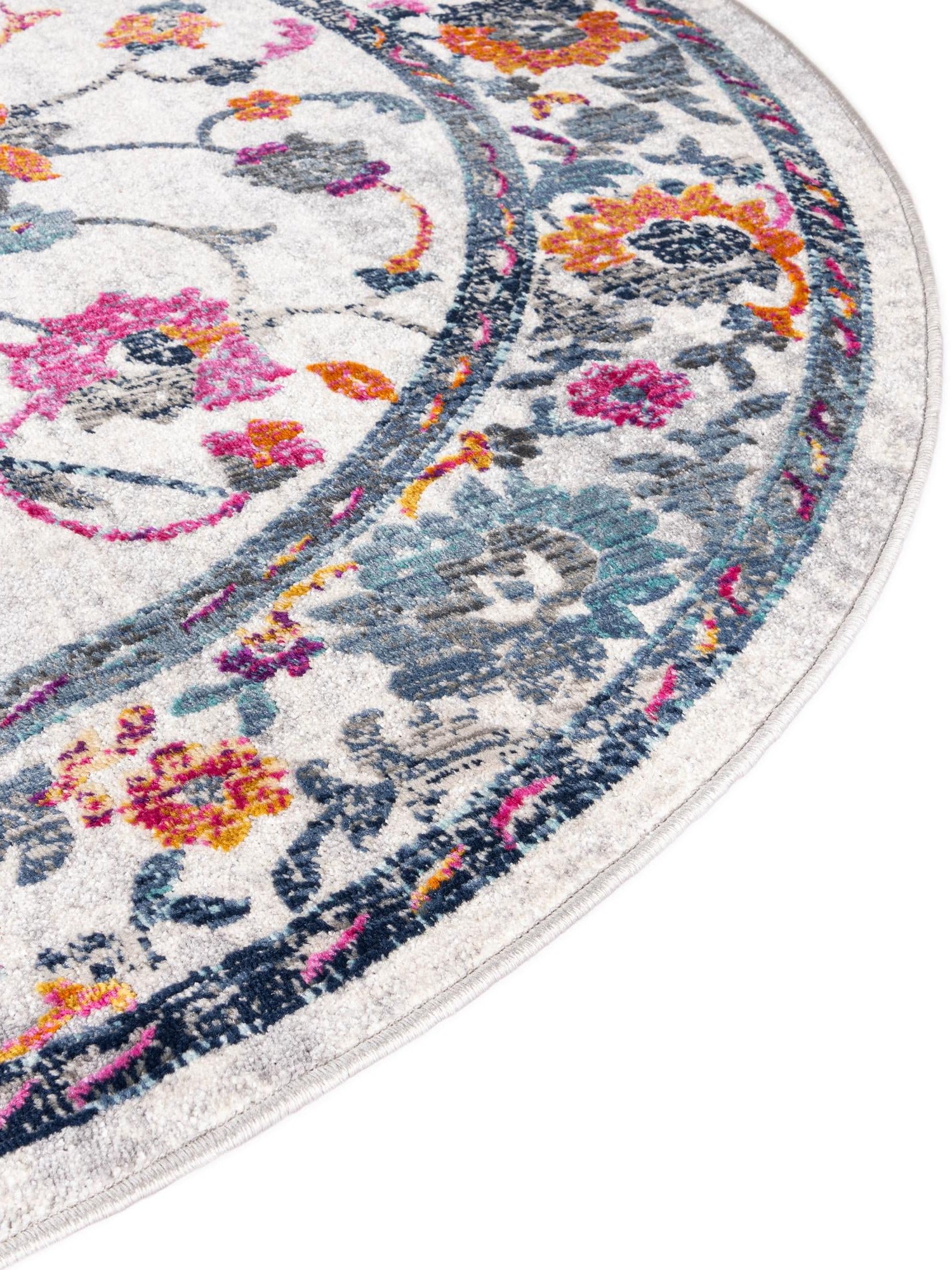 Ivory 3' 7 x 3' 7 Budapest Round Area Rug 70% Polypropylene & 30% Polyester With Cotton Backing Traditional Classical Room Carpet for Sale at Rug Engine
