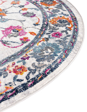 Ivory 3' 7 x 3' 7 Budapest Round Area Rug 70% Polypropylene & 30% Polyester With Cotton Backing Traditional Classical Room Carpet for Sale at Rug Engine