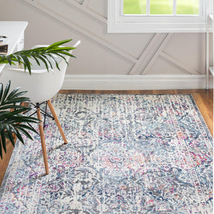 Gray 4' 1 x 5' 11 Budapest Rectangle Area Rug 70% Polypropylene & 30% Polyester With Cotton Backing Traditional Classical Room Carpet for Sale at Rug Engine