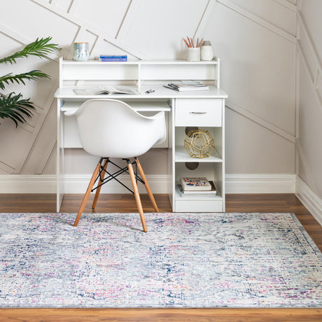 Gray 5' 1 x 7' 10 Budapest Rectangle Area Rug 70% Polypropylene & 30% Polyester With Cotton Backing Traditional Classical Room Carpet for Sale at Rug Engine