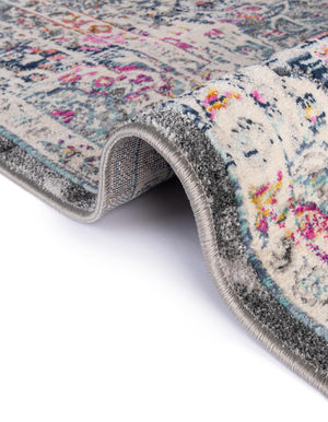 Gray 9' x 12' Budapest Rectangle Area Rug 70% Polypropylene & 30% Polyester With Cotton Backing Traditional Classical Room Carpet for Sale at Rug Engine