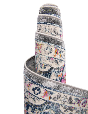 Gray 8' x 10' Budapest Rectangle Area Rug 70% Polypropylene & 30% Polyester With Cotton Backing Traditional Classical Room Carpet for Sale at Rug Engine