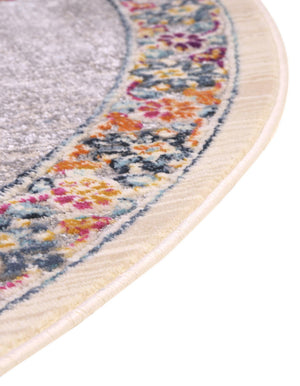 Ivory 3' 7 x 3' 7 Budapest Round Area Rug 70% Polypropylene & 30% Polyester With Cotton Backing Traditional Classical Room Carpet for Sale at Rug Engine