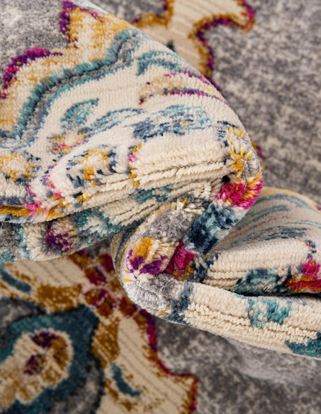 Ivory 3' 7 x 3' 7 Budapest Round Area Rug 70% Polypropylene & 30% Polyester With Cotton Backing Traditional Classical Room Carpet for Sale at Rug Engine