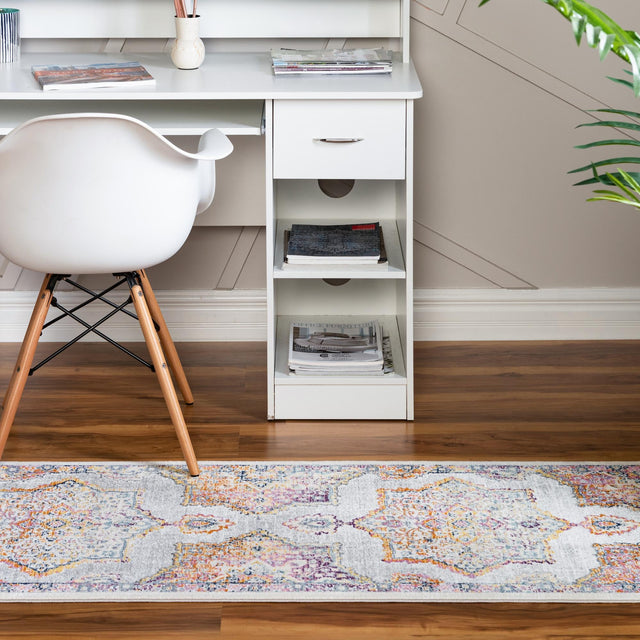 Ivory 2' 2 x 8' Budapest Runner Area Rug 70% Polypropylene & 30% Polyester With Cotton Backing Traditional Classical Room Carpet for Sale at Rug Engine
