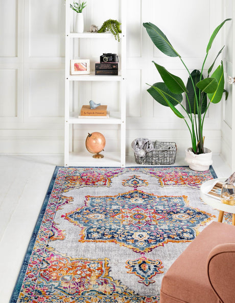 Blue 9' x 12' Budapest Rectangle Area Rug 70% Polypropylene & 30% Polyester With Cotton Backing Traditional Classical Room Carpet for Sale at Rug Engine