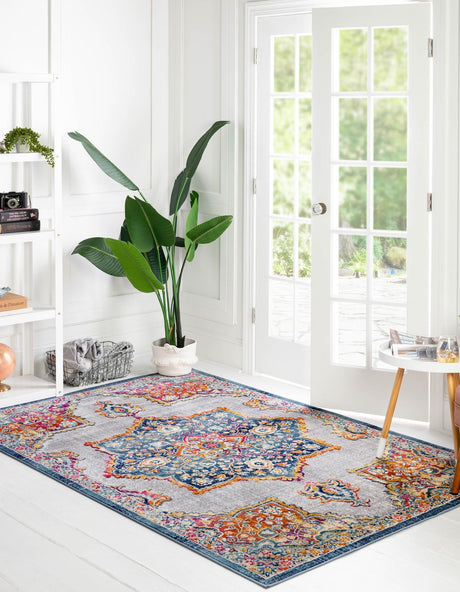 Blue 9' x 12' Budapest Rectangle Area Rug 70% Polypropylene & 30% Polyester With Cotton Backing Traditional Classical Room Carpet for Sale at Rug Engine