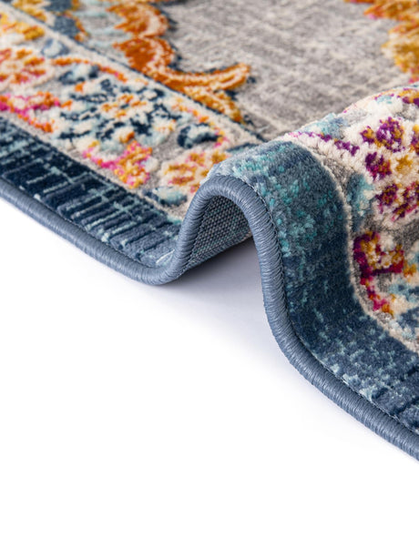 Blue 9' x 12' Budapest Rectangle Area Rug 70% Polypropylene & 30% Polyester With Cotton Backing Traditional Classical Room Carpet for Sale at Rug Engine