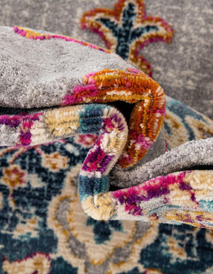 Blue 3' 7 x 3' 7 Budapest Round Area Rug 70% Polypropylene & 30% Polyester With Cotton Backing Traditional Classical Room Carpet for Sale at Rug Engine