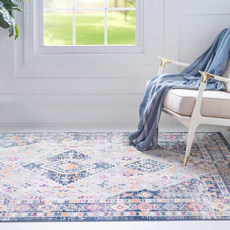 Light Gray 5' 1 x 7' 10 Budapest Rectangle Area Rug 70% Polypropylene & 30% Polyester With Cotton Backing Traditional Classical Room Carpet for Sale at Rug Engine