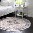 Light Gray 3' 7 x 3' 7 Budapest Round Area Rug 70% Polypropylene & 30% Polyester With Cotton Backing Traditional Classical Room Carpet for Sale at Rug Engine