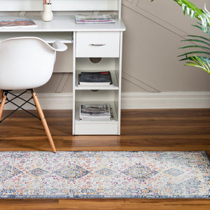 Light Gray 2' 7 x 9' 10 Budapest Runner Area Rug 70% Polypropylene & 30% Polyester With Cotton Backing Traditional Classical Room Carpet for Sale at Rug Engine