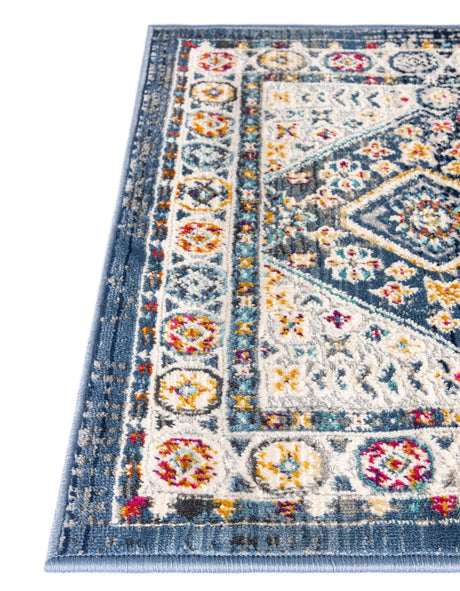Blue 2' 7 x 9' 10 Budapest Runner Area Rug 70% Polypropylene & 30% Polyester With Cotton Backing Traditional Classical Room Carpet for Sale at Rug Engine