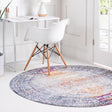 Gray 3' 7 x 3' 7 Budapest Round Area Rug 70% Polypropylene & 30% Polyester With Cotton Backing Traditional Classical Room Carpet for Sale at Rug Engine