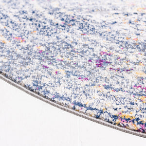 Gray 3' 7 x 3' 7 Budapest Round Area Rug 70% Polypropylene & 30% Polyester With Cotton Backing Traditional Classical Room Carpet for Sale at Rug Engine