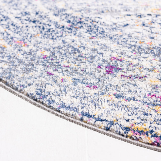 Gray 3' 7 x 3' 7 Budapest Round Area Rug 70% Polypropylene & 30% Polyester With Cotton Backing Traditional Classical Room Carpet for Sale at Rug Engine