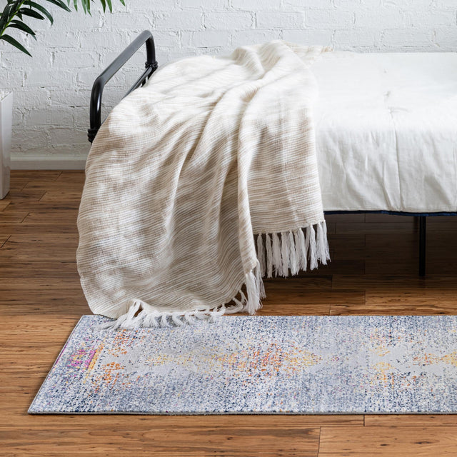 Gray 2' x 5' 9 Budapest Runner Area Rug 70% Polypropylene & 30% Polyester With Cotton Backing Traditional Classical Room Carpet for Sale at Rug Engine