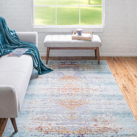 Blue 3' 7 x 5' 3 Budapest Rectangle Area Rug 70% Polypropylene & 30% Polyester With Cotton Backing Traditional Classical Room Carpet for Sale at Rug Engine