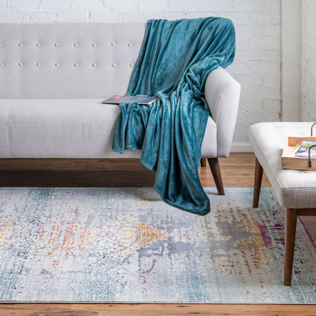 Blue 3' 7 x 5' 3 Budapest Rectangle Area Rug 70% Polypropylene & 30% Polyester With Cotton Backing Traditional Classical Room Carpet for Sale at Rug Engine