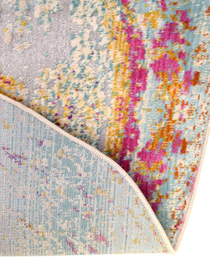 Blue 3' 7 x 3' 7 Budapest Round Area Rug 70% Polypropylene & 30% Polyester With Cotton Backing Traditional Classical Room Carpet for Sale at Rug Engine