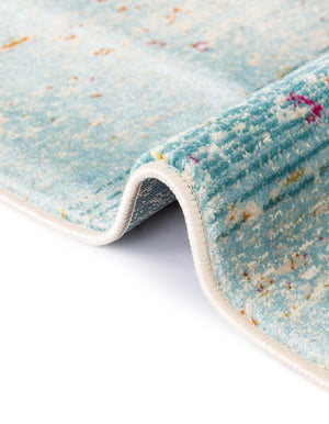 Blue 3' 7 x 3' 7 Budapest Round Area Rug 70% Polypropylene & 30% Polyester With Cotton Backing Traditional Classical Room Carpet for Sale at Rug Engine