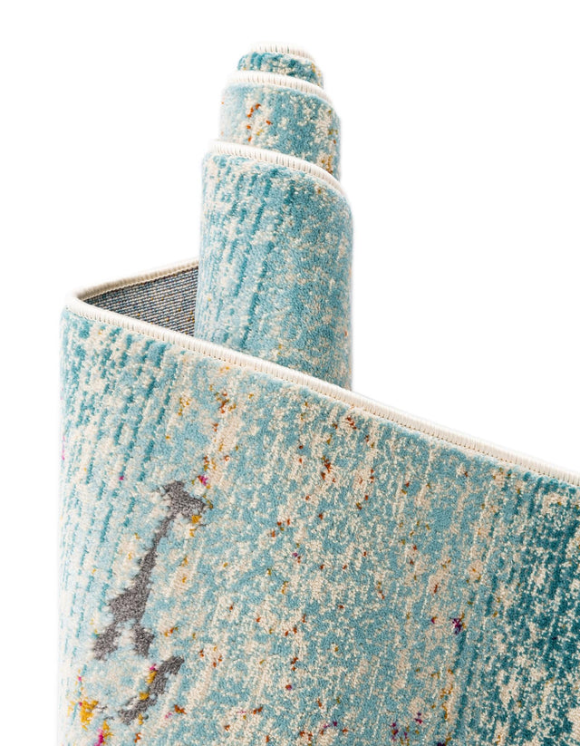 Blue 3' 7 x 3' 7 Budapest Round Area Rug 70% Polypropylene & 30% Polyester With Cotton Backing Traditional Classical Room Carpet for Sale at Rug Engine