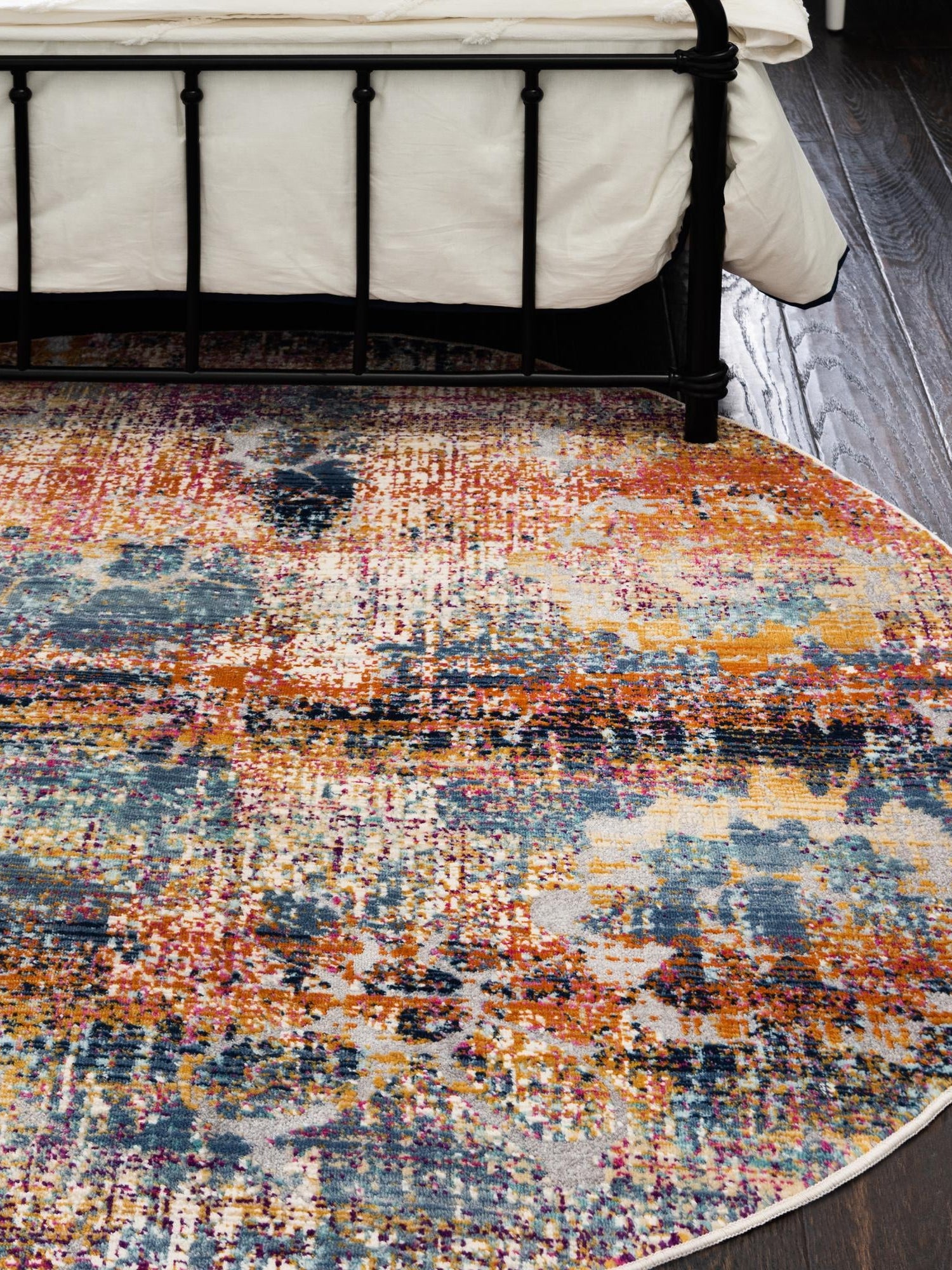 Multicolor 3' 7 x 3' 7 Budapest Round Area Rug 70% Polypropylene & 30% Polyester With Cotton Backing Traditional Classical Room Carpet for Sale at Rug Engine