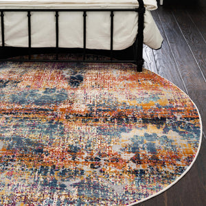 Multicolor 3' 7 x 3' 7 Budapest Round Area Rug 70% Polypropylene & 30% Polyester With Cotton Backing Traditional Classical Room Carpet for Sale at Rug Engine