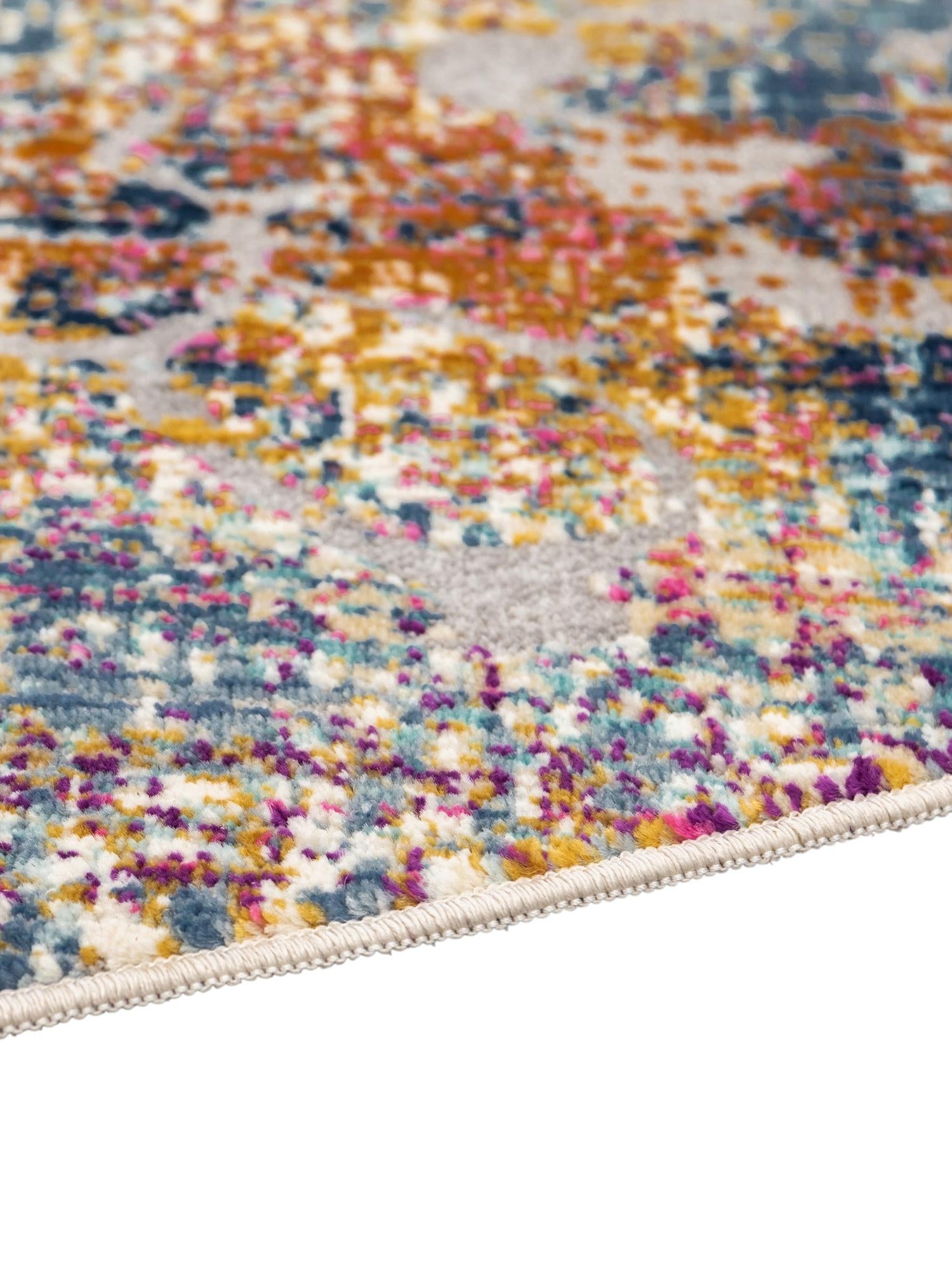 Multicolor 3' 7 x 3' 7 Budapest Round Area Rug 70% Polypropylene & 30% Polyester With Cotton Backing Traditional Classical Room Carpet for Sale at Rug Engine