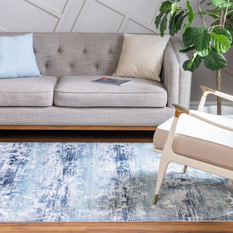 Blue 9' x 12' Budapest Rectangle Area Rug 70% Polypropylene & 30% Polyester With Cotton Backing Traditional Classical Room Carpet for Sale at Rug Engine