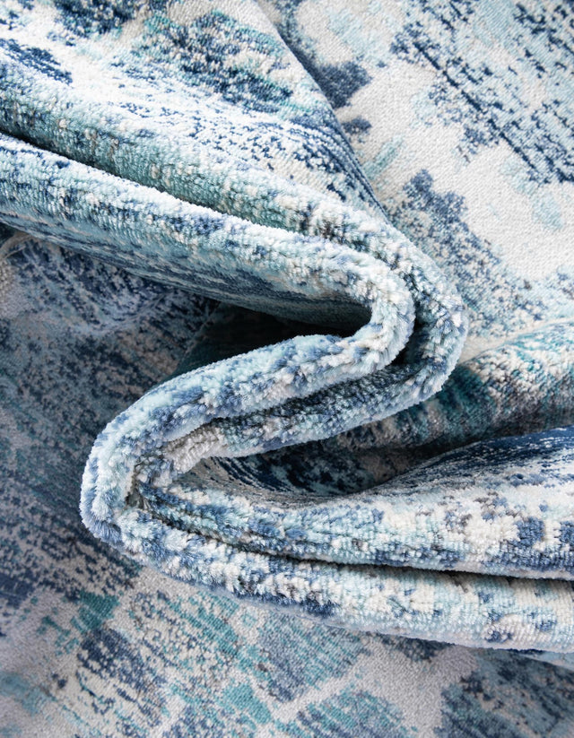 Blue 9' x 12' Budapest Rectangle Area Rug 70% Polypropylene & 30% Polyester With Cotton Backing Traditional Classical Room Carpet for Sale at Rug Engine