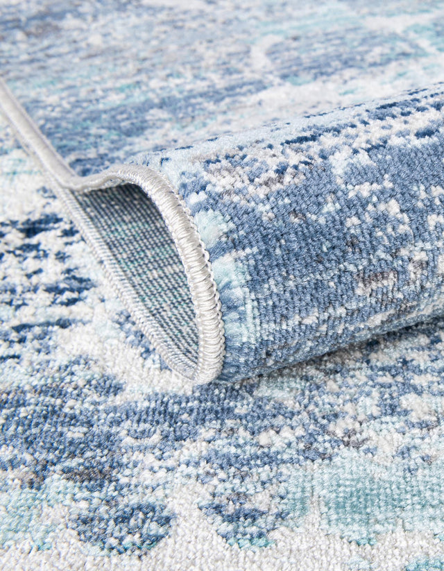 Blue 5' 1 x 5' 1 Budapest Round Area Rug 70% Polypropylene & 30% Polyester With Cotton Backing Traditional Classical Room Carpet for Sale at Rug Engine