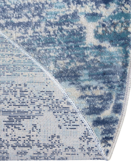 Blue 3' 7 x 3' 7 Budapest Round Area Rug 70% Polypropylene & 30% Polyester With Cotton Backing Traditional Classical Room Carpet for Sale at Rug Engine