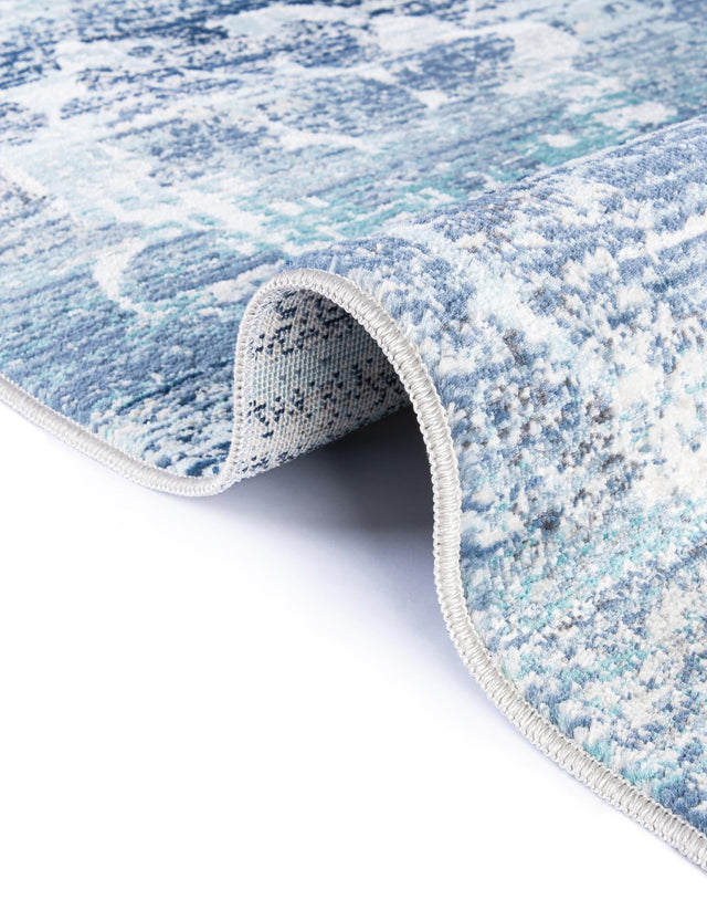 Blue 3' 7 x 3' 7 Budapest Round Area Rug 70% Polypropylene & 30% Polyester With Cotton Backing Traditional Classical Room Carpet for Sale at Rug Engine