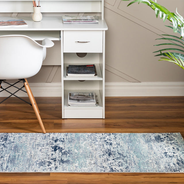 Blue 2' 7 x 9' 10 Budapest Runner Area Rug 70% Polypropylene & 30% Polyester With Cotton Backing Traditional Classical Room Carpet for Sale at Rug Engine