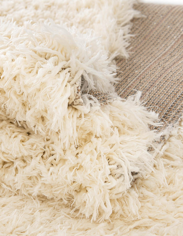 Pearl 5' 1 x 8' Infinity Shag Rectangle Area Rug Thick Soft Touch Fluffy & Plush Shaggy Pile 100% Polypropylene With Jute Backing Solid Color Minimalist Carpet for Sale at Rug Engine