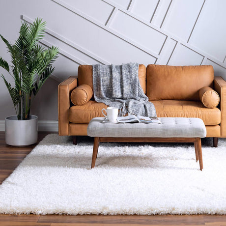 Pearl 8' x 8' Infinity Shag Square Area Rug Thick Soft Touch Fluffy & Plush Shaggy Pile 100% Polypropylene With Jute Backing Solid Color Minimalist Carpet for Sale at Rug Engine