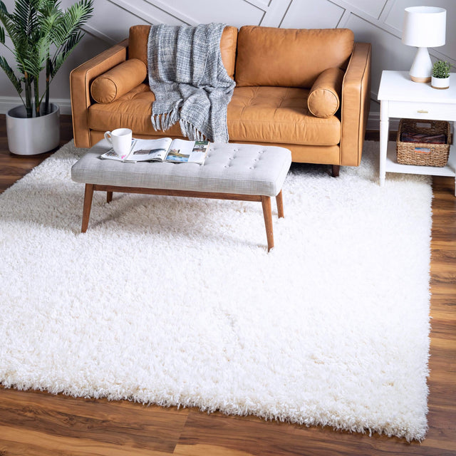 Pearl 8' x 8' Infinity Shag Square Area Rug Thick Soft Touch Fluffy & Plush Shaggy Pile 100% Polypropylene With Jute Backing Solid Color Minimalist Carpet for Sale at Rug Engine