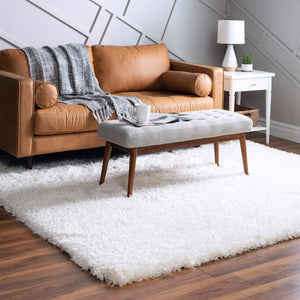 Pearl 8' x 8' Infinity Shag Square Area Rug Thick Soft Touch Fluffy & Plush Shaggy Pile 100% Polypropylene With Jute Backing Solid Color Minimalist Carpet for Sale at Rug Engine