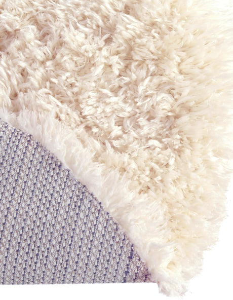 Pearl 4' 1 x 4' 1 Infinity Shag Round Area Rug Thick Soft Touch Fluffy & Plush Shaggy Pile 100% Polypropylene With Jute Backing Solid Color Minimalist Carpet for Sale at Rug Engine