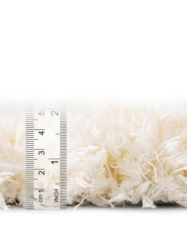 Pearl 4' 1 x 4' 1 Infinity Shag Round Area Rug Thick Soft Touch Fluffy & Plush Shaggy Pile 100% Polypropylene With Jute Backing Solid Color Minimalist Carpet for Sale at Rug Engine