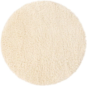 Pearl 6' 7 x 6' 7 Infinity Shag Round Area Rug Thick Soft Touch Fluffy & Plush Shaggy Pile 100% Polypropylene With Jute Backing Solid Color Minimalist Carpet for Sale at Rug Engine