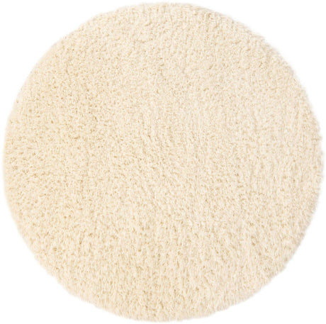 Pearl 6' 7 x 6' 7 Infinity Shag Round Area Rug Thick Soft Touch Fluffy & Plush Shaggy Pile 100% Polypropylene With Jute Backing Solid Color Minimalist Carpet for Sale at Rug Engine